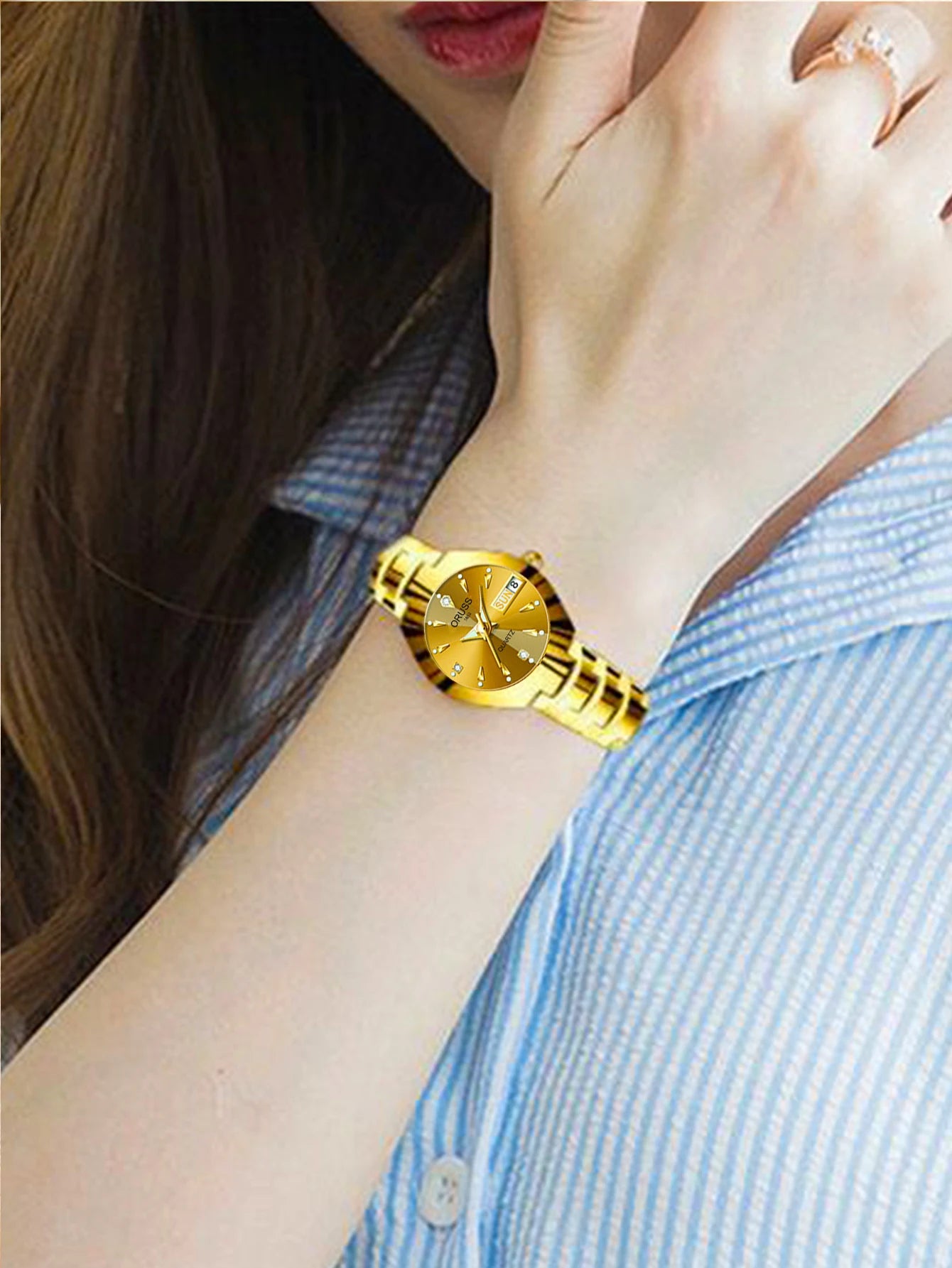 ORUSS-Montre de couple étanche pour hommes et femmes, quartz