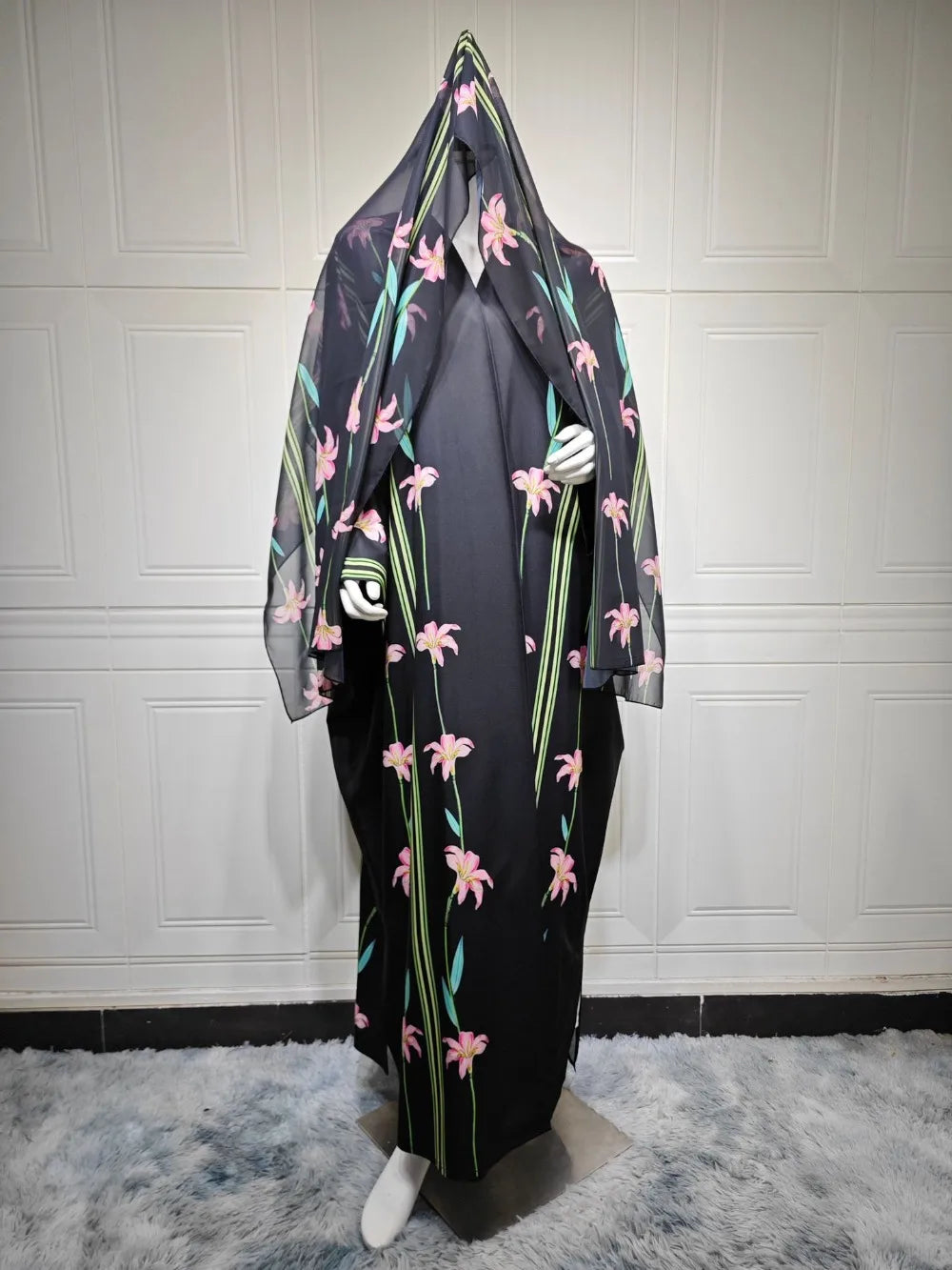 Abaya écharpe imprimé musulman Cardigan robes Abayas caftan