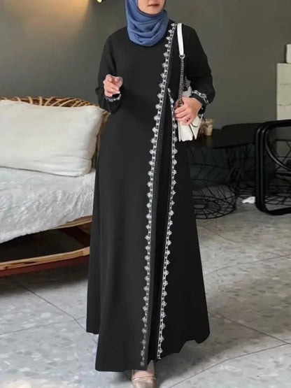 ZANZEA Robe en dentelle à manches longues pour femmes,