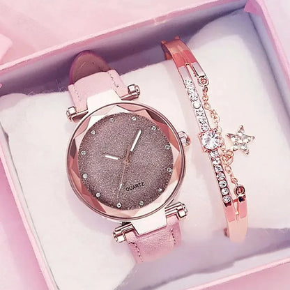 Montre-bracelet ciel étoilé avec biscuits pour femme