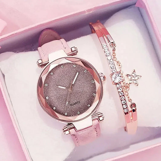 Montre-bracelet ciel étoilé avec biscuits pour femme