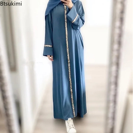 Mode Abaya longue Robe pour les femmes élégant épissure paillettes