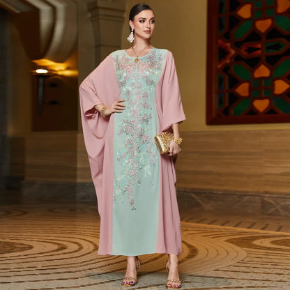 Caftan marocain avec manches chauve-souris, Djellaba de Dubaï