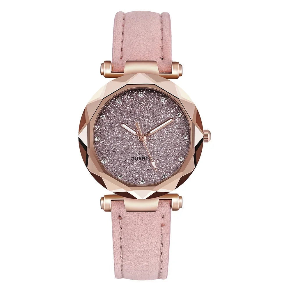 Montre-bracelet ciel étoilé avec biscuits pour femme