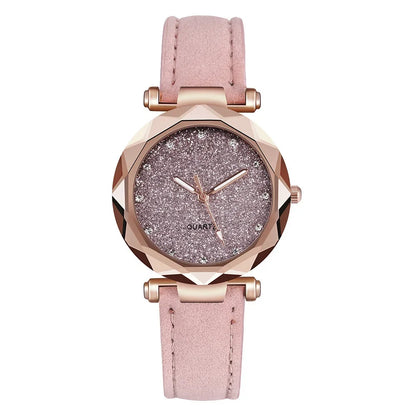 Montre-bracelet ciel étoilé avec biscuits pour femme