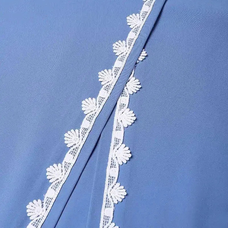 ZANZEA Robe en dentelle à manches longues pour femmes,