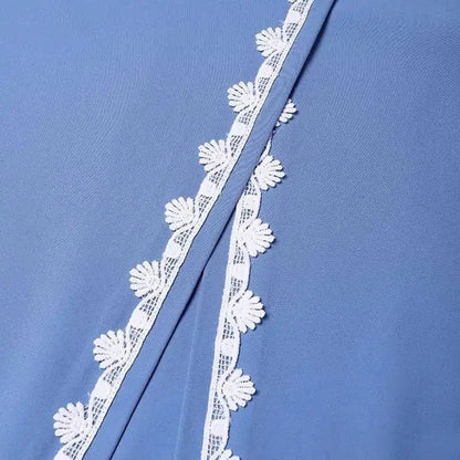 ZANZEA Robe en dentelle à manches longues pour femmes,