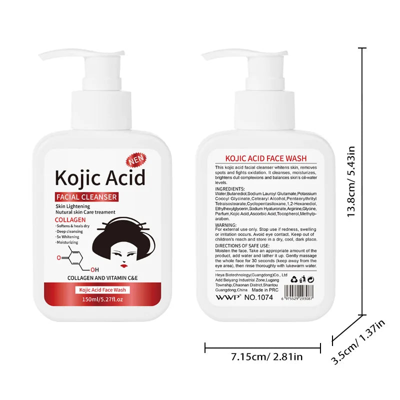Nettoyant visage à l'acide kojique 150 ml