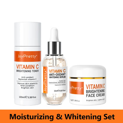 Ensemble de blanchiment du visage à la vitamine C, anti-taches éclaircissant, hydratant