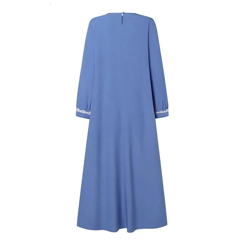 ZANZEA Robe en dentelle à manches longues pour femmes,
