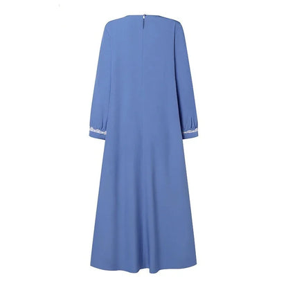 ZANZEA Robe en dentelle à manches longues pour femmes,