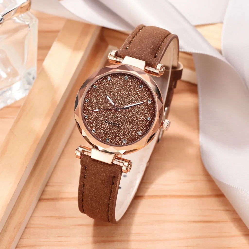 Montre-bracelet ciel étoilé avec biscuits pour femme