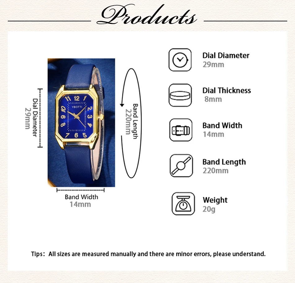Mode de luxe Carré Femmes Montres Marque Dames Quartz Montre