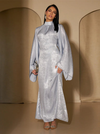 Abaya-Robe de luxe en satin pour femme, caftan kebaya marocain