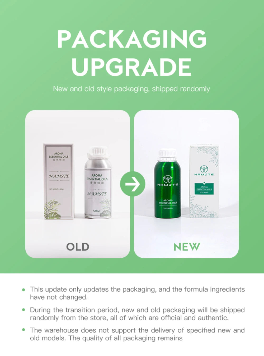 Namste huiles aromatiques 500ML plante Pure parfum de luxe arôme huiles essentielles