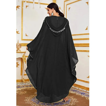Abaya marocain caftan dubaï robe Maxi à capuche manches chauve-souris