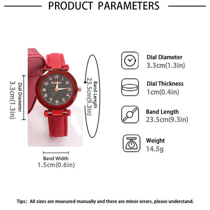 Montre-bracelet analogique en cuir pour femme, simple et décontractée,