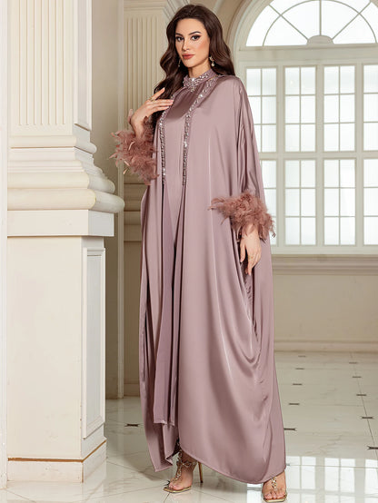 Abayas de luxe pour femmes, Cardigan Kimono en Satin